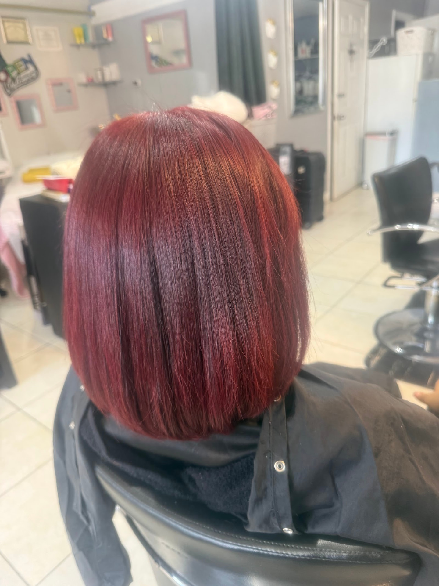 Burgundy Bob — Dominican Hairdresser Johanny