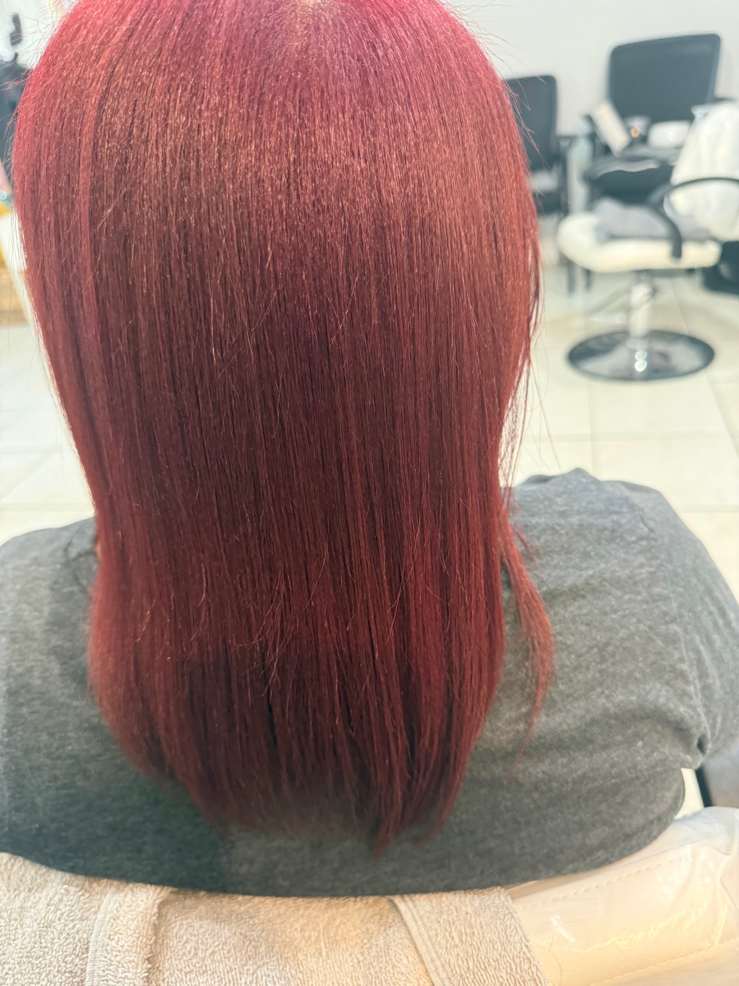 Vivid Red Color — Dominican Hairdresser Johanny
